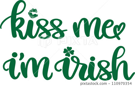 Kiss Me I'm Irish, Green Clover, So Lucky, Shamrock, Lucky Clover Vector Illustration File Kiss Me I'm Irish, Green Clover, So Lucky, Shamrock, Lucky Clover Vector Illustration File 110970354