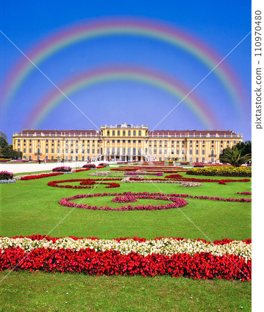 Rainbow over Schonbrunn Palace in Vienna Rainbow over Schonbrunn Palace in Vienna 110970480