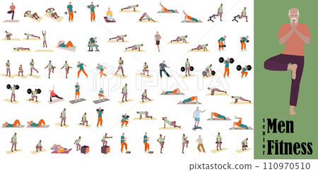 Senior men fitness full body workout Senior men fitness full body workout 110970510