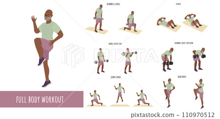 Senior man doing full body workout 110970512