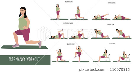 Asian pregnant woman fitness workout set 110970515