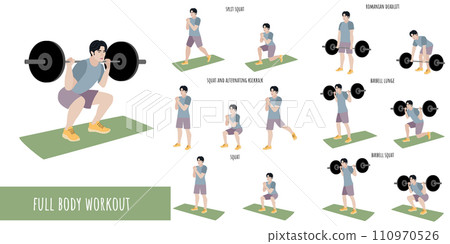 Healthy man doing full body workout Healthy man doing full body workout 110970526