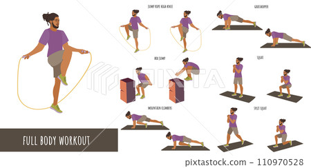 Healthy man doing full body workout Healthy man doing full body workout 110970528