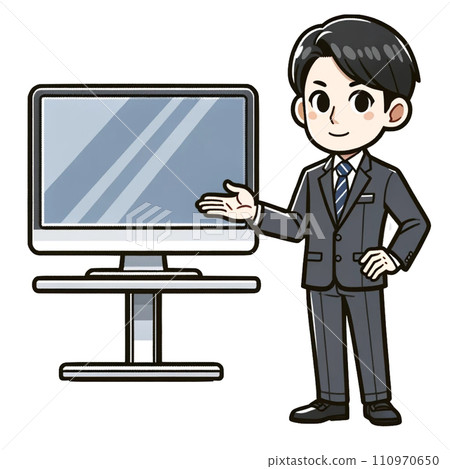 辦公室工作人員在顯示器前指導 辦公室工作人員在顯示器前指導 110970650