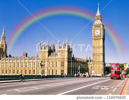 rainbow over big ben rainbow over big ben 110970685