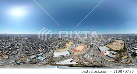 郡山市中心 - 海成山體育公園 360° 全景鳥瞰圖 郡山市中心 - 海成山體育公園 360° 全景鳥瞰圖 110970786