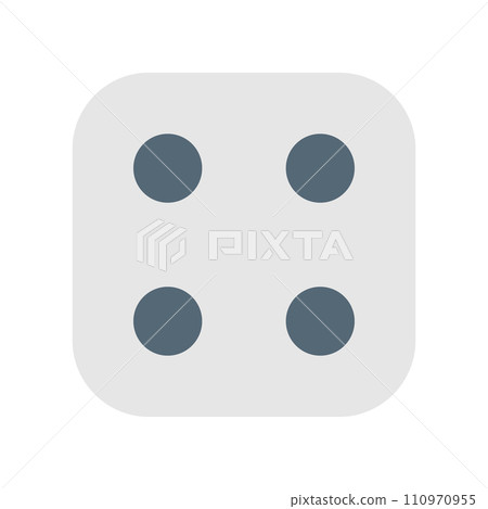 Color style icon representing dice, 4 Color style icon representing dice, 4 110970955