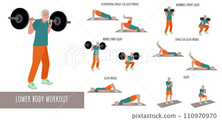 Senior man doing lower body workout 110970970