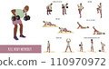 Senior man doing full body workout 110970972