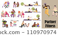 Young men and women partner fitness 110970974