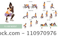 Man with vitiligo doing full body workout 110970976