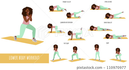 Healthy woman doing lower body workout 110970977