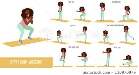 Healthy woman doing lower body workout 110970979