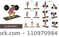 Healthy man doing full body workout 110970984