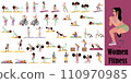 Diversity women doing full body workout 110970985