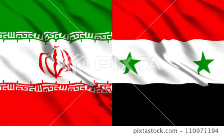 flags of iran and syria flags of iran and syria 110971194