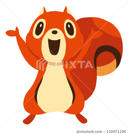 Hand-drawn cute squirrel character 2 (banzai pose) Hand-drawn cute squirrel character 2 (banzai pose) 110971206