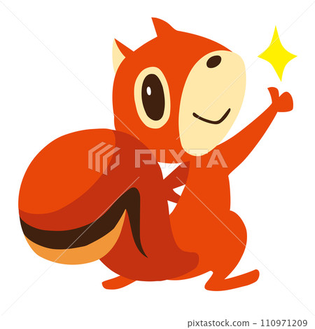 Hand-drawn cute squirrel character 5 (like! pose) Hand-drawn cute squirrel character 5 (like! pose) 110971209