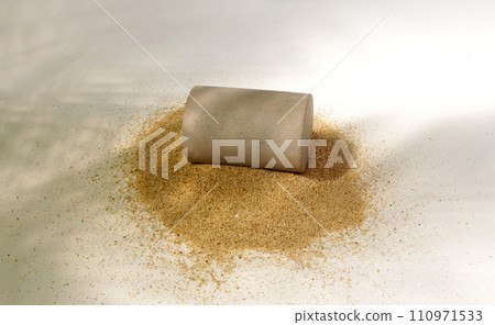 podiums on the sand for presentation show product cosmetic display , stage pedestal or platform background podiums on the sand for presentation show product cosmetic display , stage pedestal or platform background 110971533