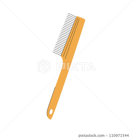 A comb for grooming pets. A grooming tool. A pet care item. Flat vector illustration isolated on a white background. 110971544