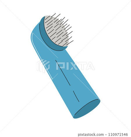 A toothbrush on your finger. Oral care for pets. A pet care item. Flat vector illustration isolated on a white background. 110971546