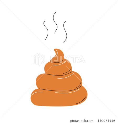 Poop. Waste products of domestic animals. A flat vector illustration isolated on a white background. 110971556