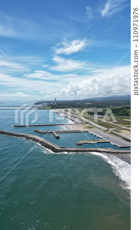 Dynamic recovery - Aerial view of the fishing port heralding a new beginning for Tomioka Town 1 Dynamic recovery - Aerial view of the fishing port heralding a new beginning for Tomioka Town 1 110971976