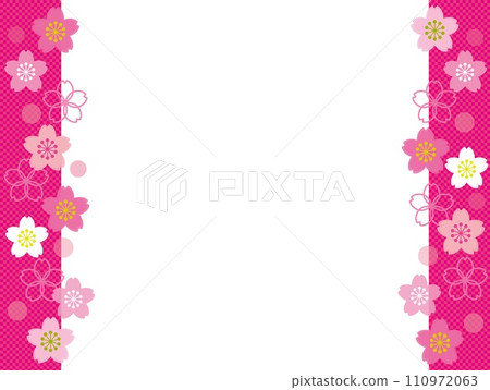 櫻花框架格子圖案白色空間 110972063