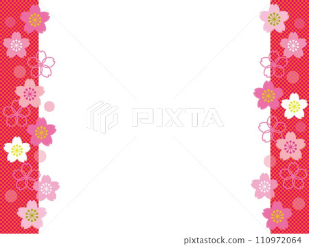 櫻花框架格子圖案白色空間 110972064