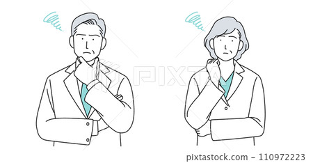 Senior doctor character illustration simple 110972223