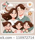 A happy family with friendly smiles 110972714