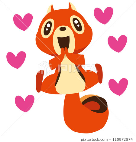 Hand-drawn cute squirrel character 8 (emotional heart pose) Hand-drawn cute squirrel character 8 (emotional heart pose) 110972874