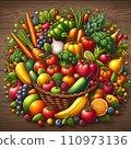 Fresh vegetables and fruits 110973136