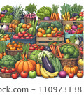 lots of vegetables and fruits 110973138