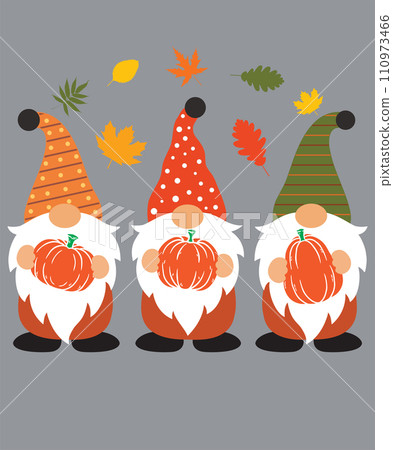 Fall Gnomes with Pumpkin Happy Fall, Thanksgiving Day, Happy Harvest, Vector Illustration File Fall Gnomes with Pumpkin Happy Fall, Thanksgiving Day, Happy Harvest, Vector Illustration File 110973466