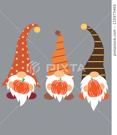 Fall Gnomes with Pumpkin, Happy Fall, Thanksgiving Day, Happy Harvest, Vector Illustration File Fall Gnomes with Pumpkin, Happy Fall, Thanksgiving Day, Happy Harvest, Vector Illustration File 110973468