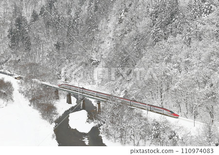雪中的秋田新幹線 110974083