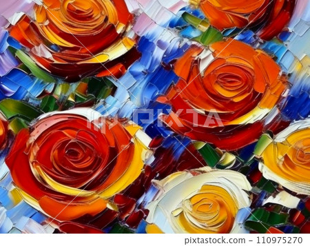 Oil flowers. Beautiful delicate feminine colored spring or summer flowers close-up, generated by AI. Bouquet of flowers. Flowers in a flowerbed. Postcard, congratulations to woman. Peonies and roses Oil flowers. Beautiful delicate feminine colored spring or summer flowers close-up, generated by AI. Bouquet of flowers. Flowers in a flowerbed. Postcard, congratulations to woman. Peonies and roses 110975270
