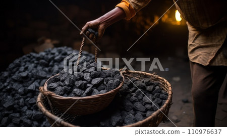 Dirty Indian people working in a Cole mine. People on a dangerous job in a toxic environment. Low paying job in harsh conditions. Asian population is exploited as a cheap labor force. Indian coal mine Dirty Indian people working in a Cole mine. People on a dangerous job in a toxic environment. Low paying job in harsh conditions. Asian population is exploited as a cheap labor force. Indian coal mine 110976637