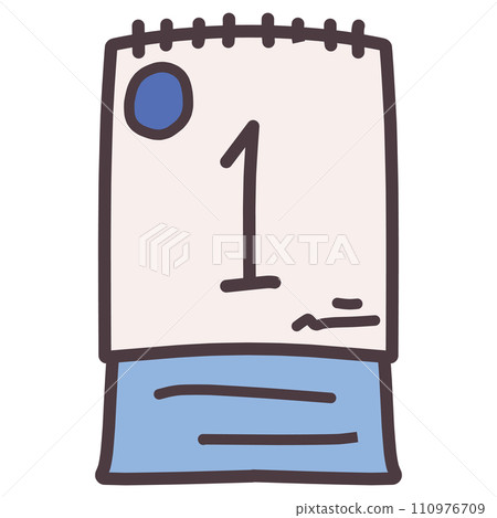 Illustration of a simple deformed hand-drawn calendar Illustration of a simple deformed hand-drawn calendar 110976709
