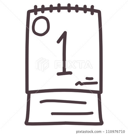 Illustration of a simple deformed hand-drawn calendar 110976710