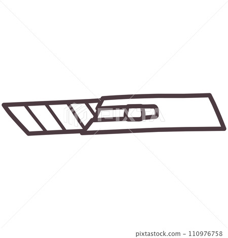 Illustration of a simply deformed hand-drawn cutter knife Illustration of a simply deformed hand-drawn cutter knife 110976758