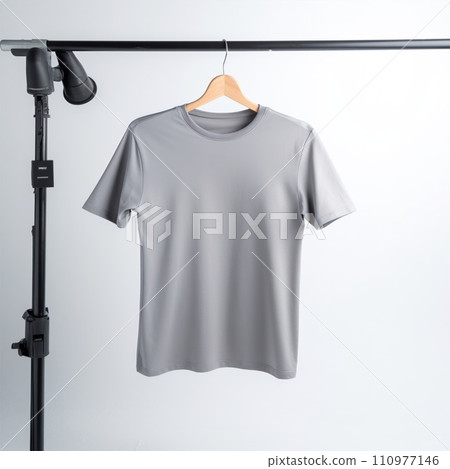 Light gray T-shirt isolated on white background. Mockup for placing your design. 110977146