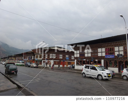 Paro town corner, Paro, Bhutan Paro town corner, Paro, Bhutan 110977216