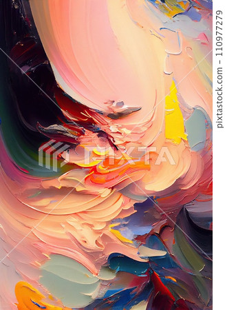 Abstract painting. Colored brush strokes. Abstract painting. Colored brush strokes. 110977279