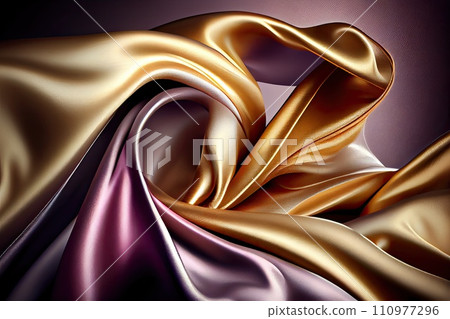 Abstract background. Colorful flying silk. Fabric in the wind. Cloth Wallpaper. 110977296