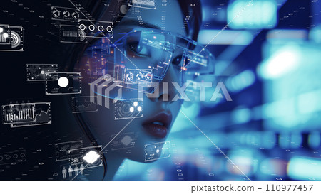 Successful business leaders in the digital world, DX cybersecurity, internet safety. AI image 110977457