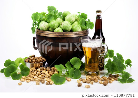 Composition for St. Patrick's Day isolated on white background Composition for St. Patrick's Day isolated on white background 110977791