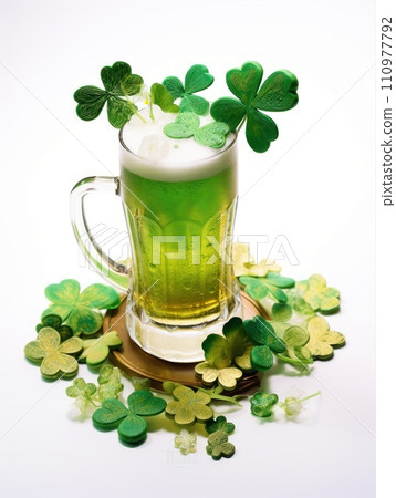 Composition for St. Patrick's Day isolated on white background Composition for St. Patrick's Day isolated on white background 110977792
