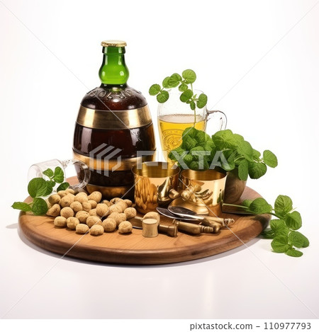 Composition for St. Patrick's Day isolated on white background Composition for St. Patrick's Day isolated on white background 110977793
